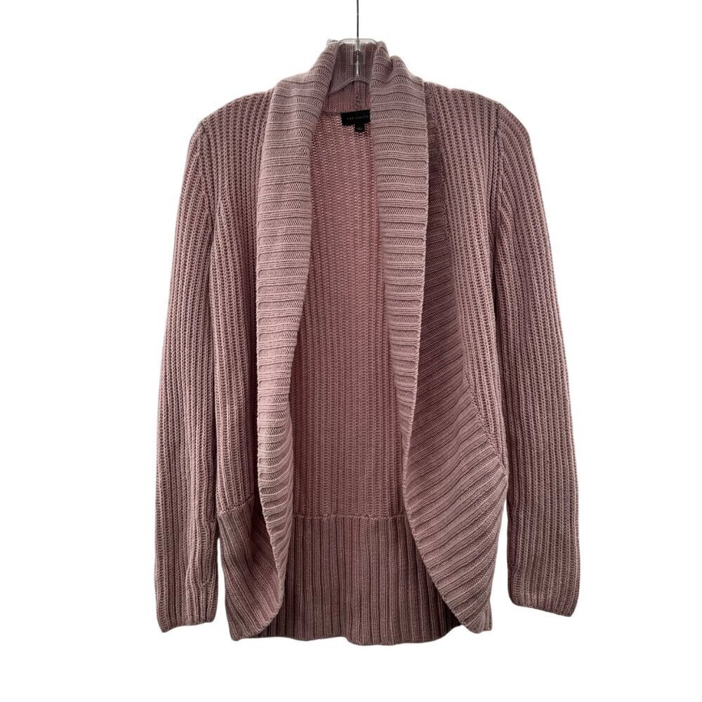 The Limited Women's Open Front Cable Knit Cardigan Pink Size Medium